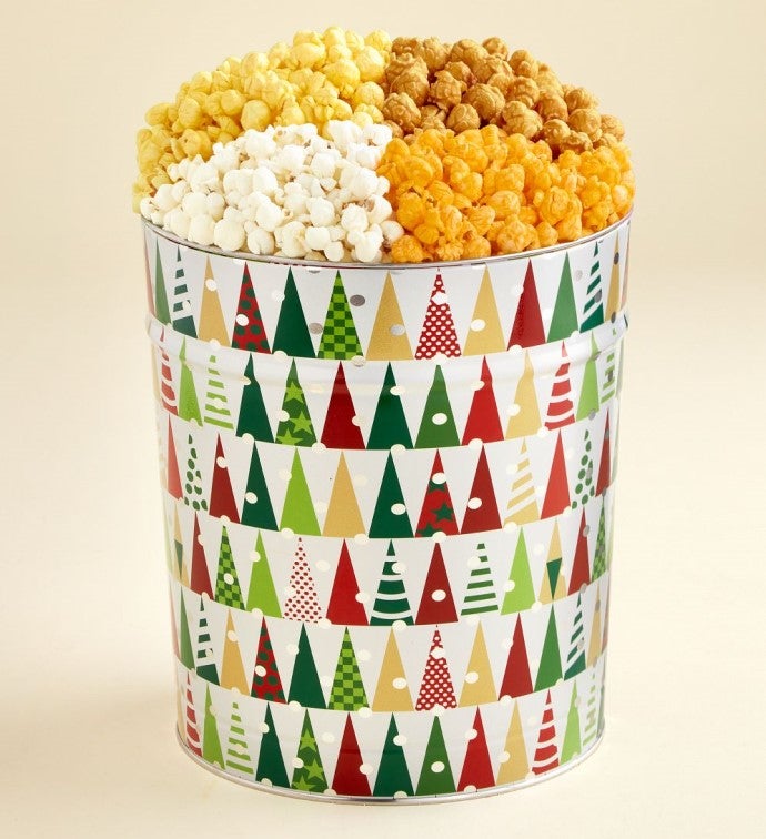 3 1/2 Gallon Twinkling Trees 4 Flavor Popcorn Tin